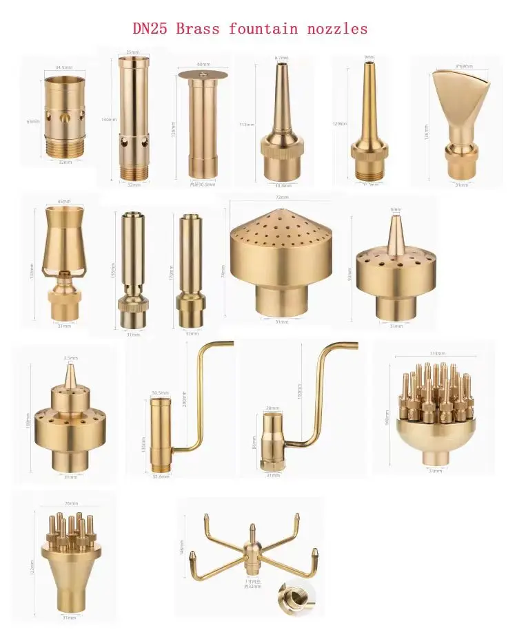 Factory Copper Stainless Steel Dancing Water Jet Fountain Nozzle Sprinkler Heads Fountain Rotating Fountain Nozzle details