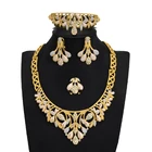 Necklace Wholesale 24 Karat Gold Necklace Crystal Alloy African Necklace Set