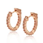 Earrings Gold Hoop Sterling 925 Silver Women Earrings Classic Jewelry Rose Gold Morganite Hoop Earrings