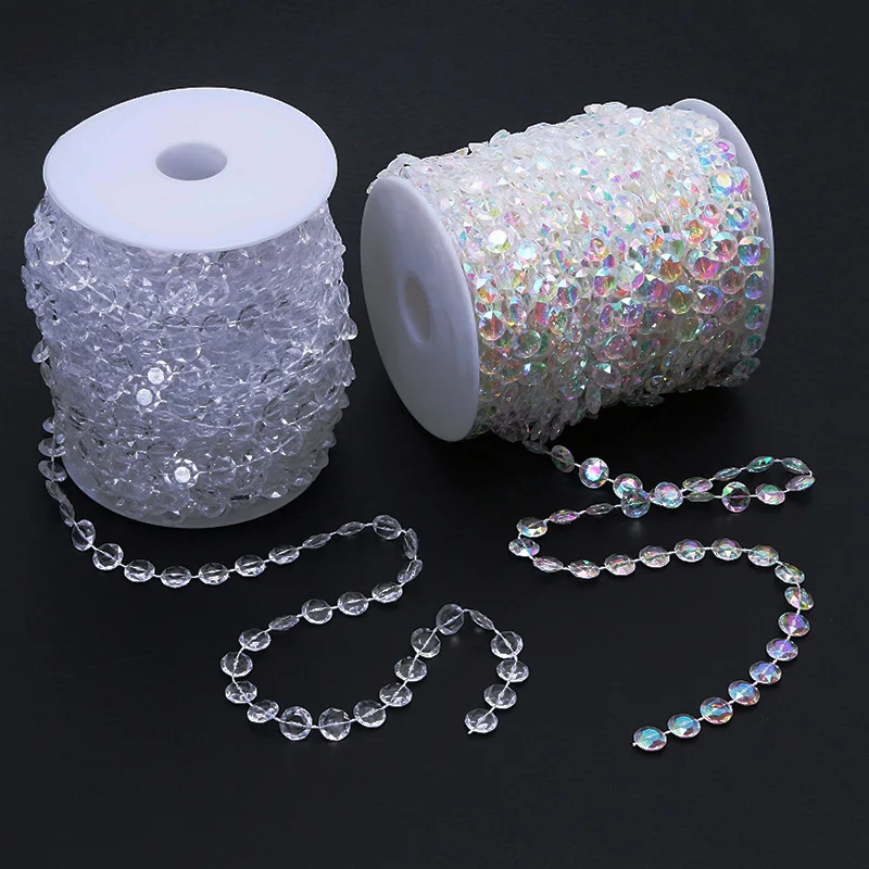 10/30m Acrylic Crystal Clear Bead Garland Hanging Chandelier Wedding Supply 