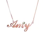 Silver Engraved Hot Sale Bohemian Style S925 Silver Necklace Engraved Name Letter Clavicle Chain Necklace