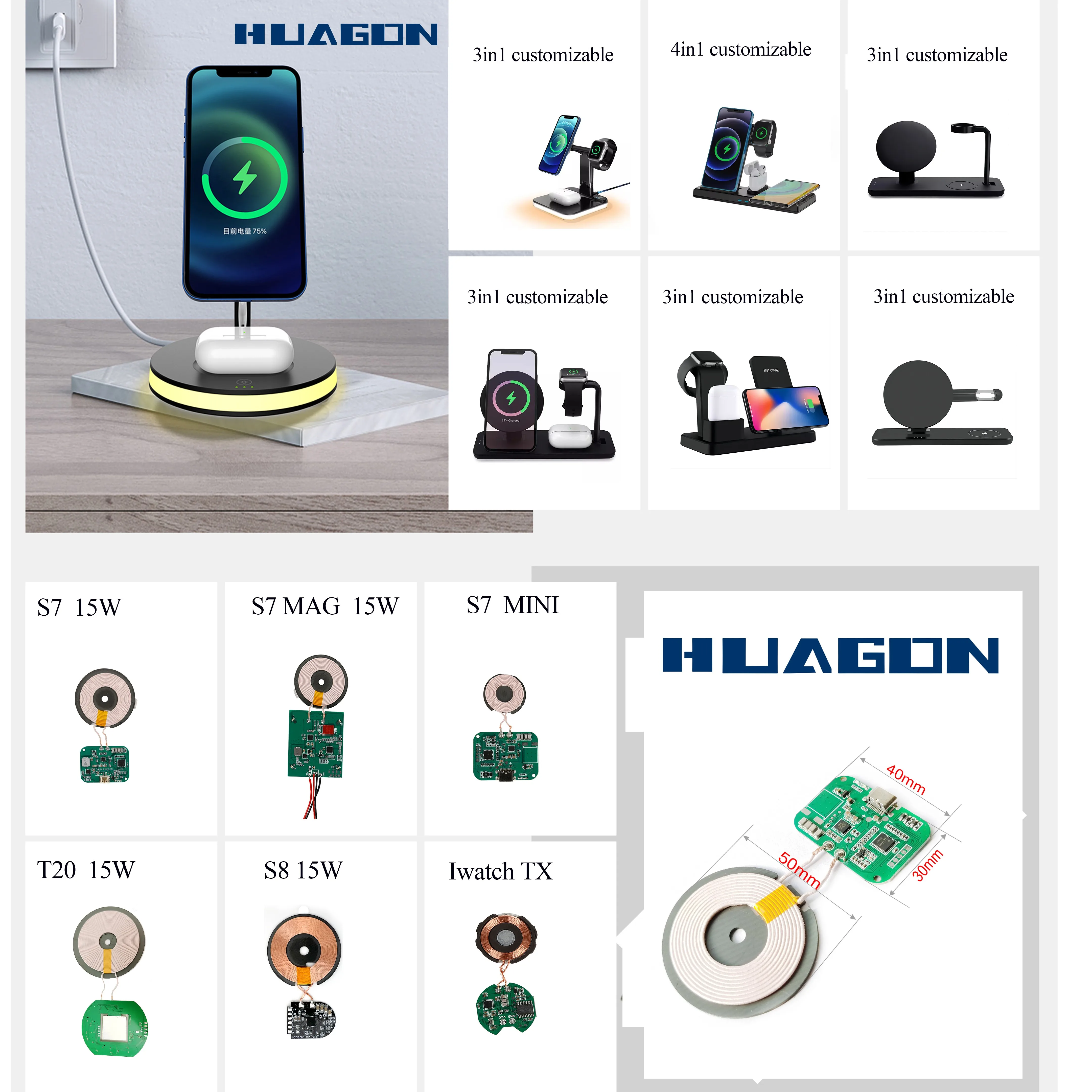 Qi Fast Wireless Charging Module All Phones In Three In One In