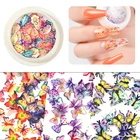 Nail Nail Nail New DIY 3D Butterfly Nail Decoration Laser Discoloration Leaves Flowers Nail Wood Pulp