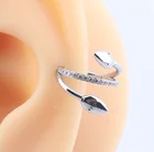 Hoop Earring Newest Titanium CZ Hinged Segment Ring Cartilage Hoop Earring Snake Shape Daith Piercing Jewelry