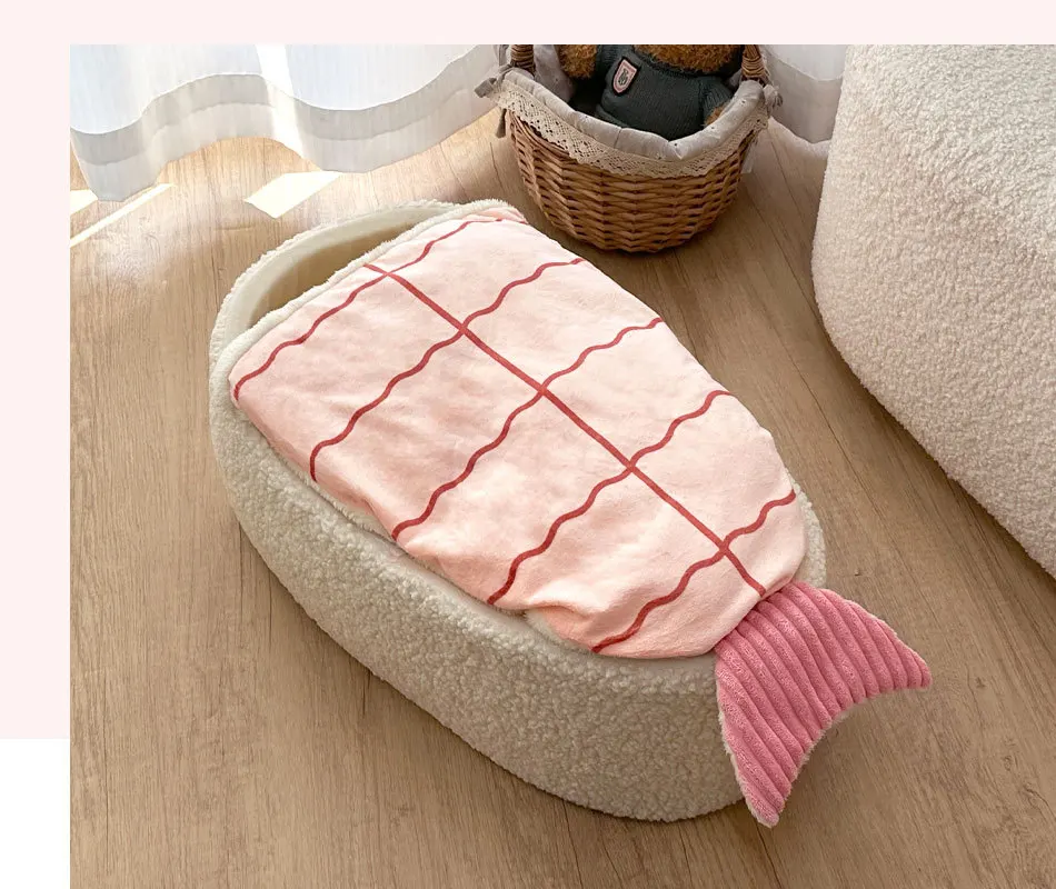 New Pet Beds Warm Sushi-Shaped Dog Mattress for Autumn Winter for Cats Dogs Pet Supplies details