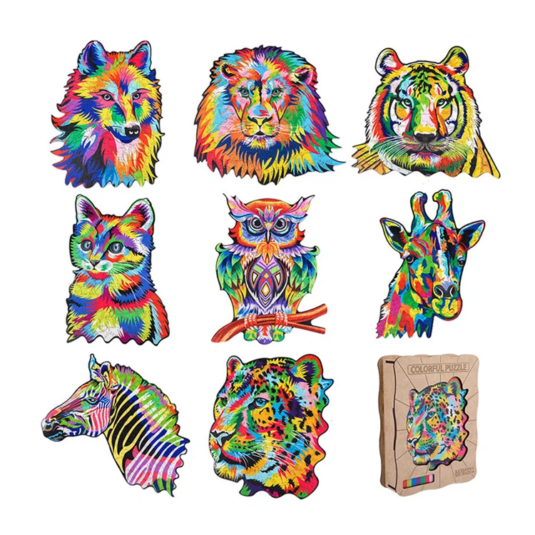 2000 Pieces Wooden Puzzles for Adults-Unique Leopard-Jigsaw Puzzles Unique Shape Jigsaw Pieces Best Gift for Adults and Kids