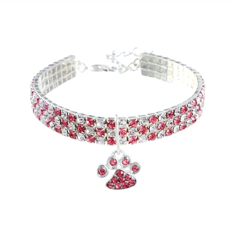 2022 New Multisize Multicolor Pet Collar Elastic Diamond Necklace