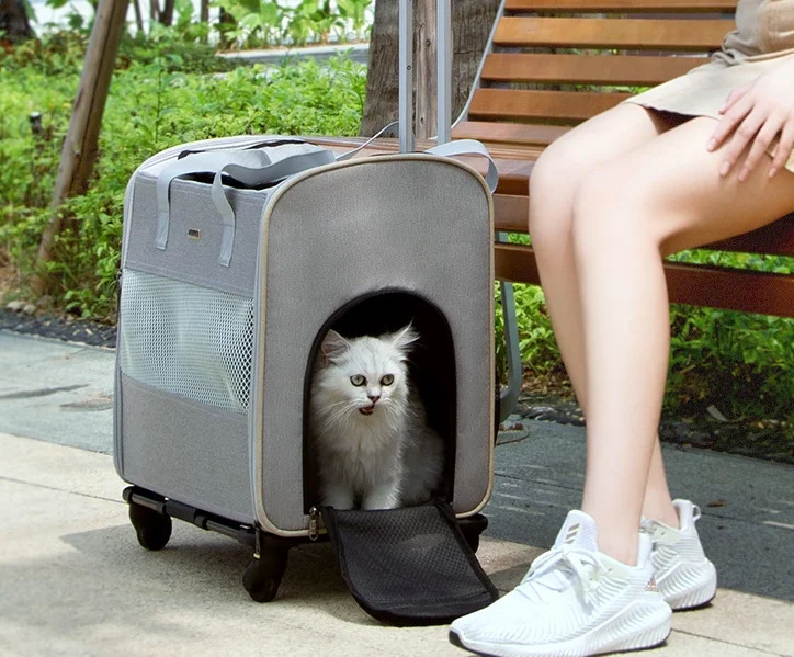 product wholesale outdoor travel removable pet bag carrier foldable portable pet trolley bag-51