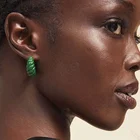 Green Earrings Earrings Earrings Large Gemnel Trendy Custom Women Jewellery Large Green Enamel Women Earrings Hoops