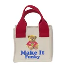 Bear Bag Bear PRINT MINI Canvas Lunch Box Handbag Cloth Bag