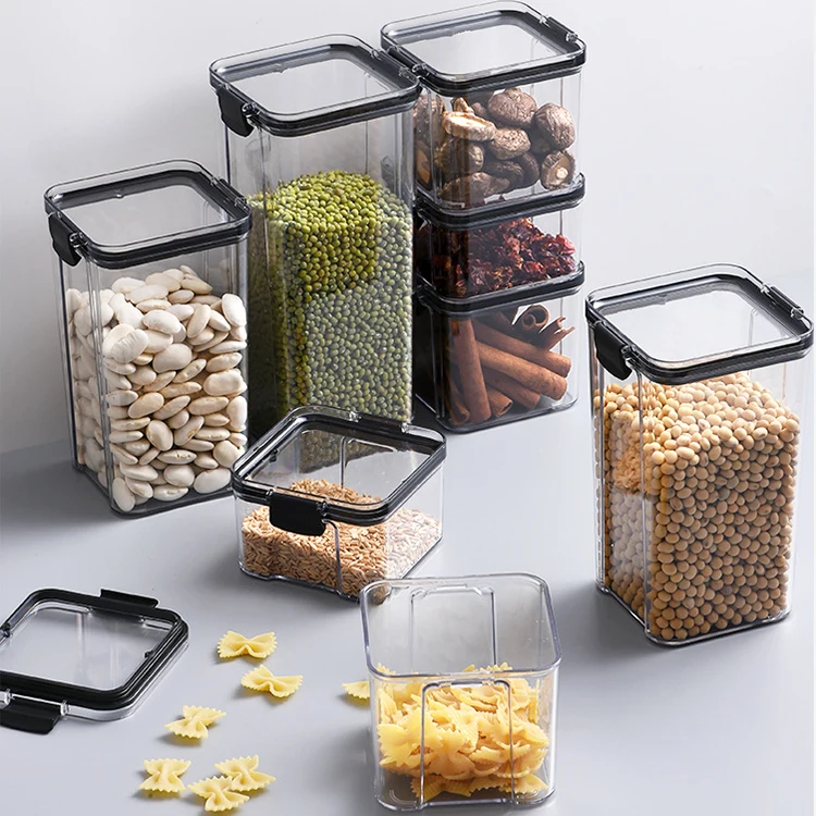 Pet Hermetic Dry Plastic Rectangle Food Storage Container