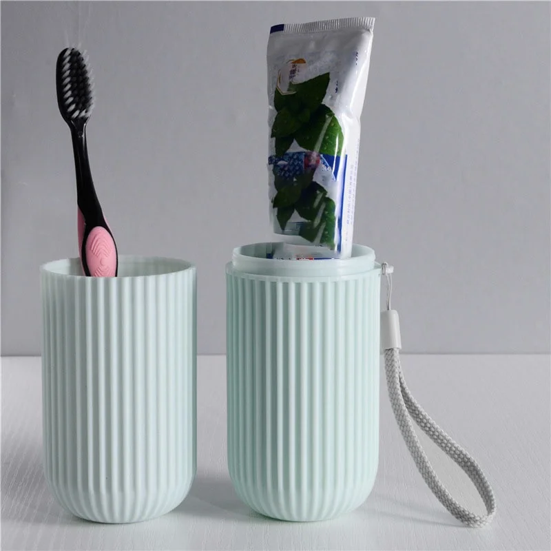 Portable Travel Toothbrush Storage Cup with Mouthwash Plastic Toothbrush Box for Bathroom Sets Promotional Item
