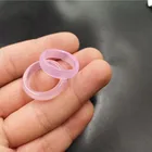 Jade Ring Stone Womens Rings Natural Stone Women Pink Color Chalcedony Jade Ring Jewelry