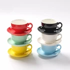 Cup Tea Coffee Cups Sets Colorful Ceramic Coffee Cup With Saucer For Cappuccino/ Wholesale Tea Set