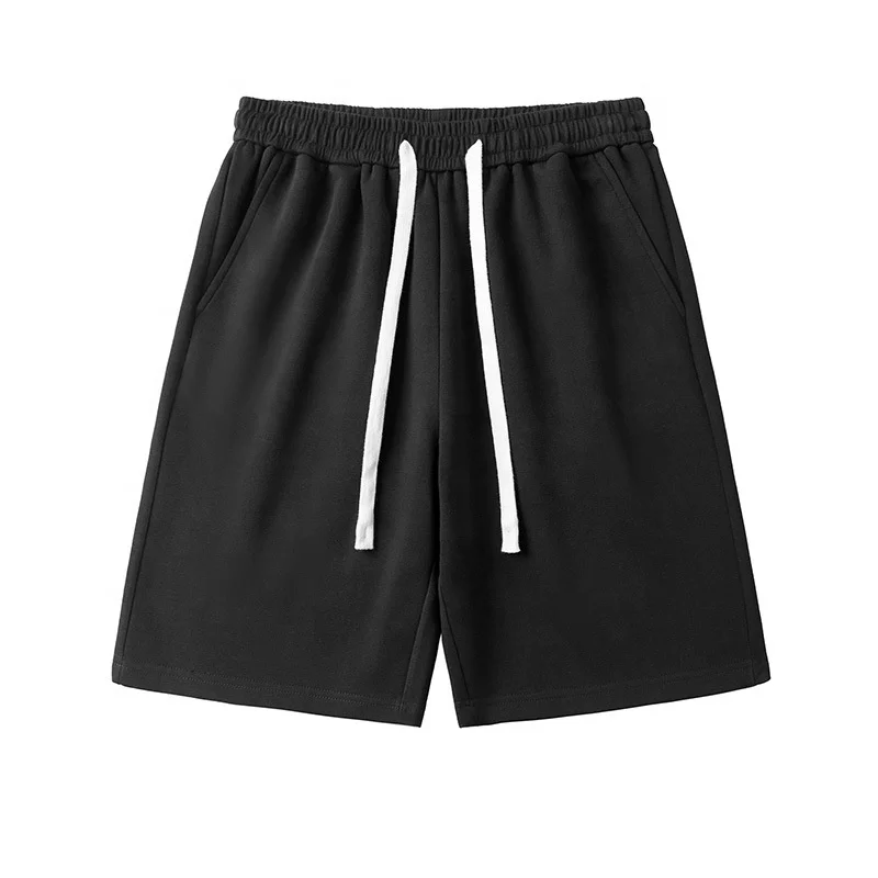 GymSmart Men's Sweat Shorts with Pocket Casual Summer Waffle Shorts Drawstring Elastic Waist Running Shorts