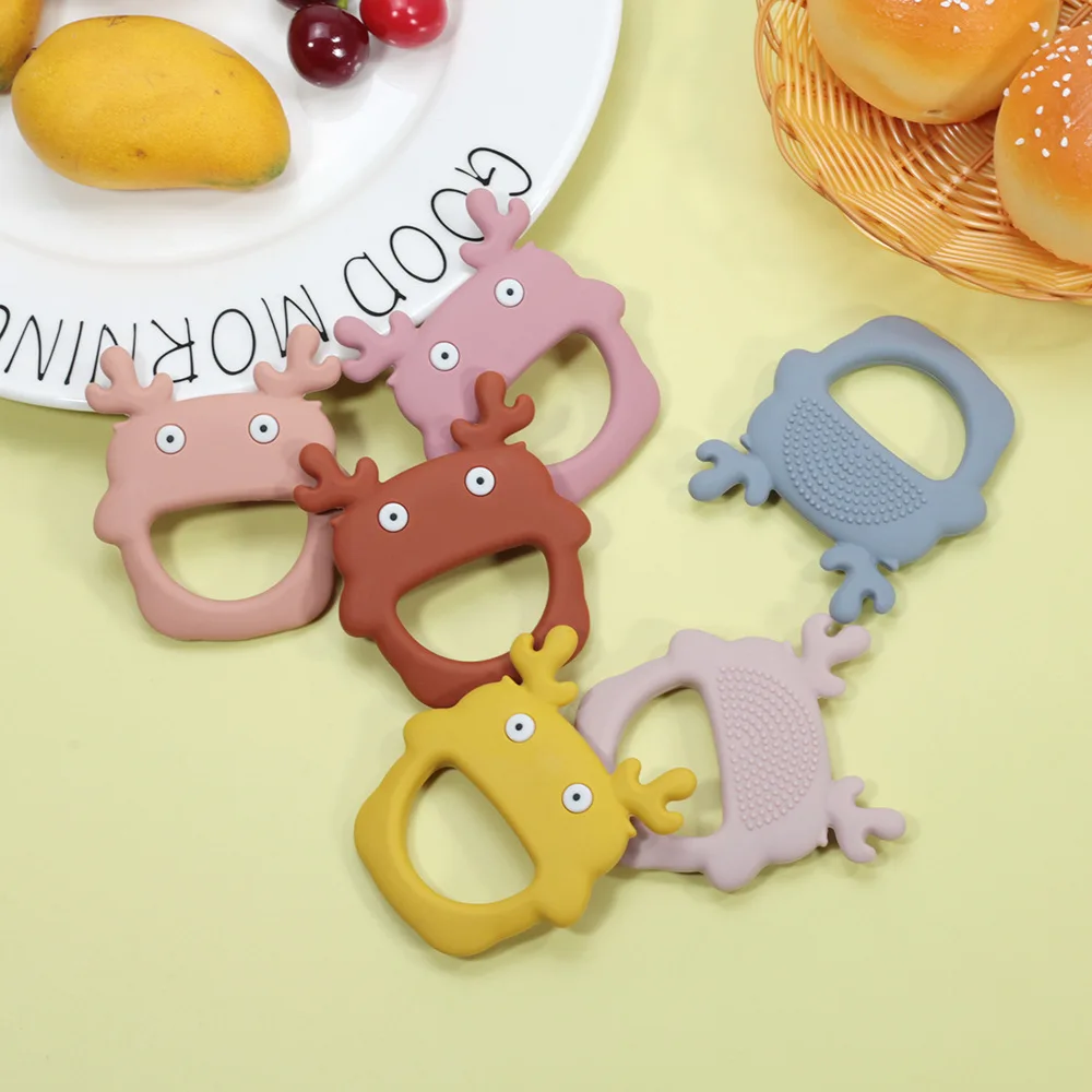 Children's Anti-eating Hand Cartoons Animal Soft Dental Gel Silicone Baby Teether Food Grade Silicone Soothing Tooth Grinder