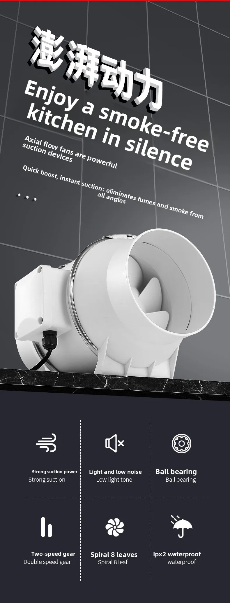 Exhaust Fan, 10-Inch, Plastic - detail 2