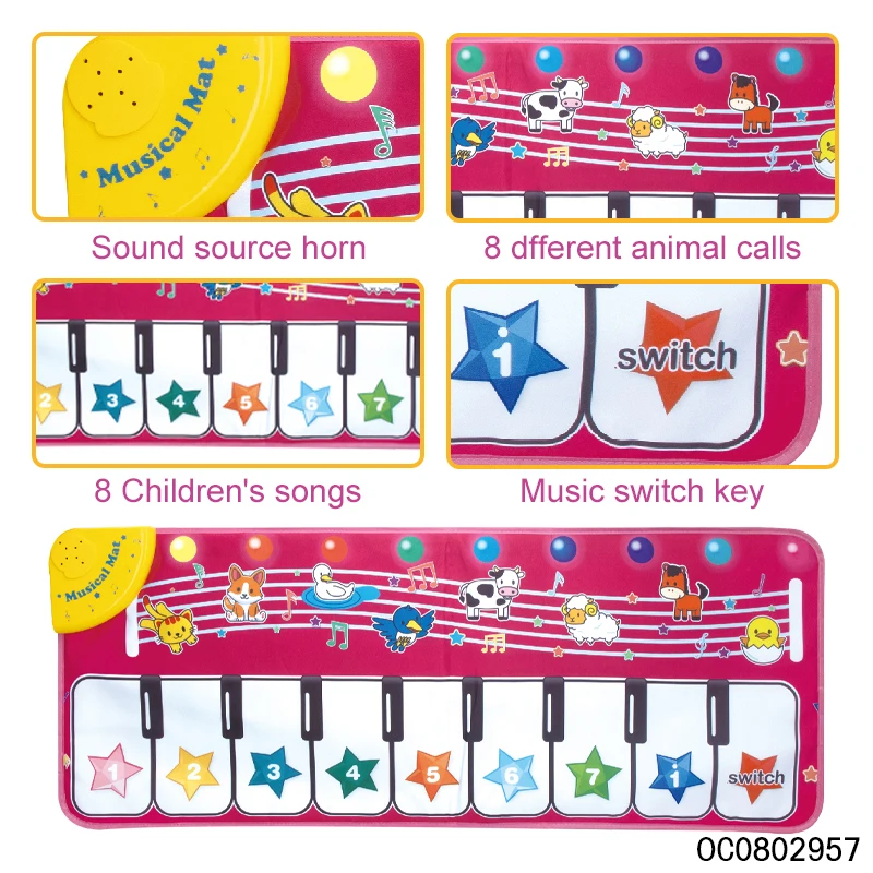Electric baby music piano keyboard dance floor play mat for baby