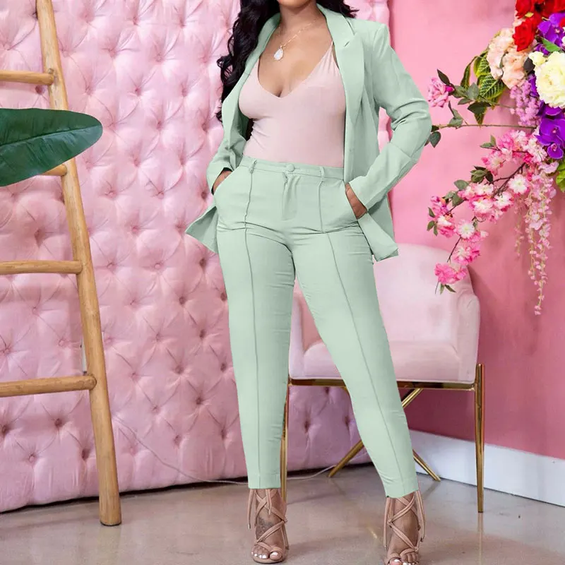 New 2023 Women's Office Longsleeved Suit Set Office Formal Twopiece