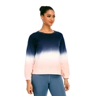 Wholesale OEM ODM Tie Dye Color Block Round Neck Custom Cotton Long Casual Women Hoodies