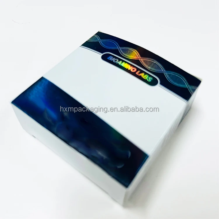 Custom Boxes Labels Hologram logo for Peptides Tirz Vials Packaging Box Label with Plastic Tray details