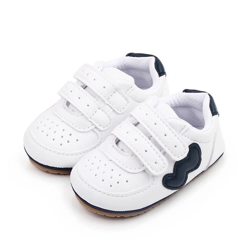 Baby Boys and Girls Wavy Letter W Soft Soled Casual Small White Shoes Toddler Sneakers details