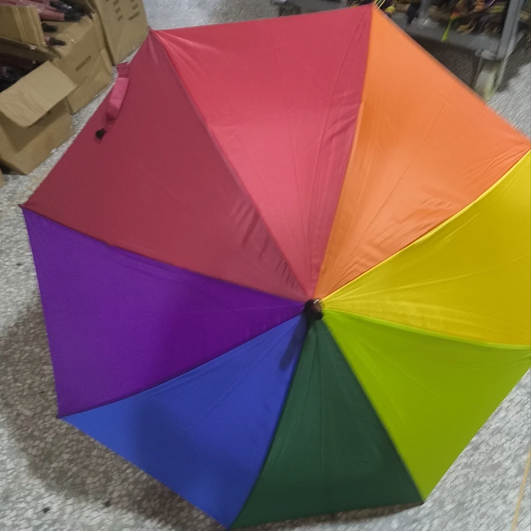 DD2269  Business Double Bone Paraguas 8/16K Candy Color Windproof Umbrella Rainy Sunny Advertising Rainbow Straight Umbrellas