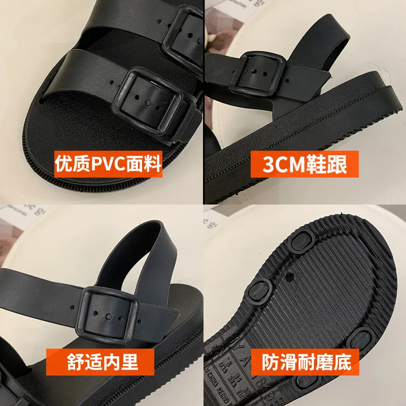 36-40 New summer sandals and slippers Versatile Outdoor Beach Shoes Soft Sole Solid Sandals
