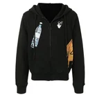 Sweat Finch Garment High Quality Cotton Zipped Hooded Sweat Shirt Black Trendy Designer Graphic Print Zip-up Hoodie