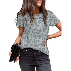 Dear-Lover ODM Custom Logo Private Label Streetwear T-Shirt Leopard Print Polyester T Shirt For Women