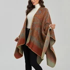 Long Polyester Scarf Luxury Women's Shawl Printed Long Blanket High Quality Polyester Fiber Winter Thick Warm Scarf Poncho