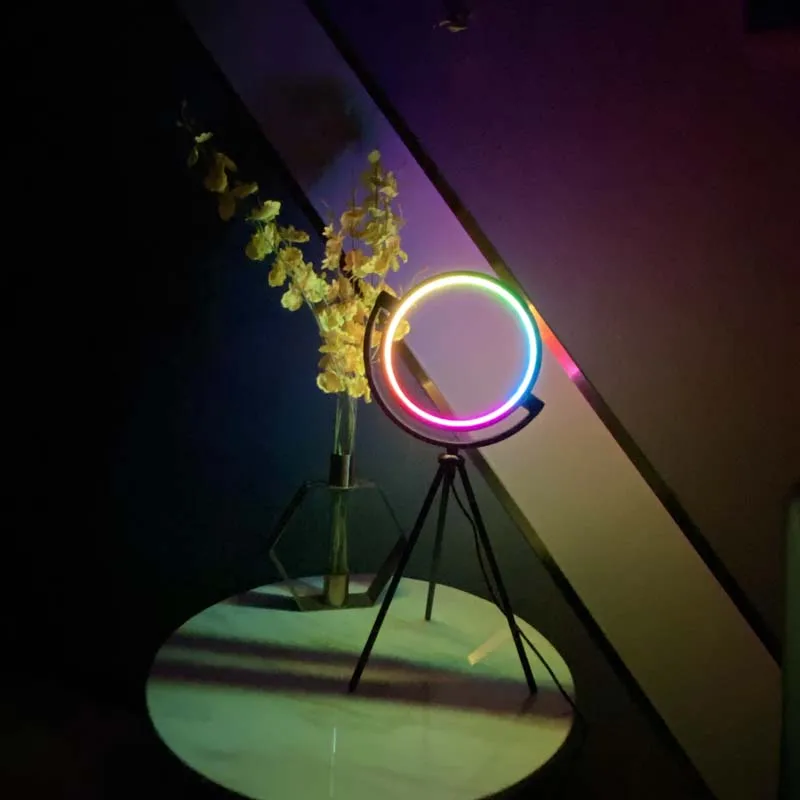 modern rgb change color usb tripod home decor bedside lamp nordic simple living room bedroom LED table lamp
