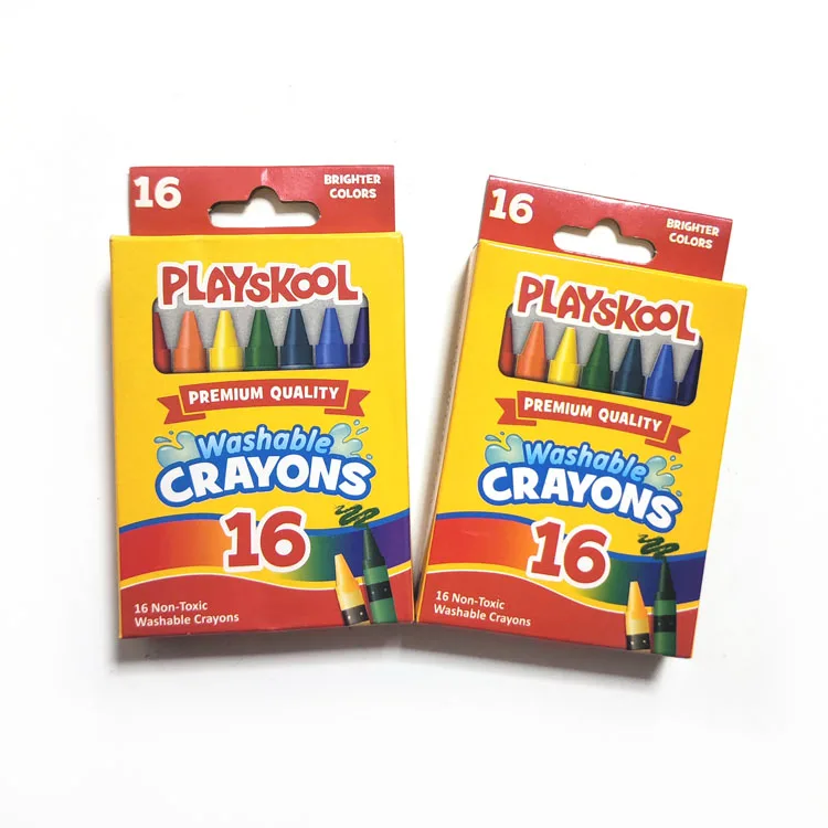 Promotional Non Toxic Washable 16 Pack Mini Crayons Stationery Wax Crayon Set for Kids Drawing