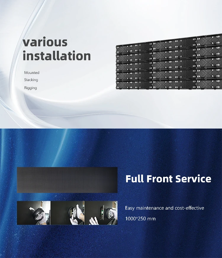 1000x250mm P2.6 P2.9 P3.9 Indoor Video Wall Led Screen Display for Shop Supermarket Airport Advertising supplier