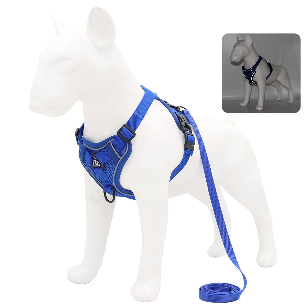 Custom Printed Reflective Mesh Padded Pet Vest Front Clip Large Nylon Adjustable No Pull Dog Harness for Small Medium Large details