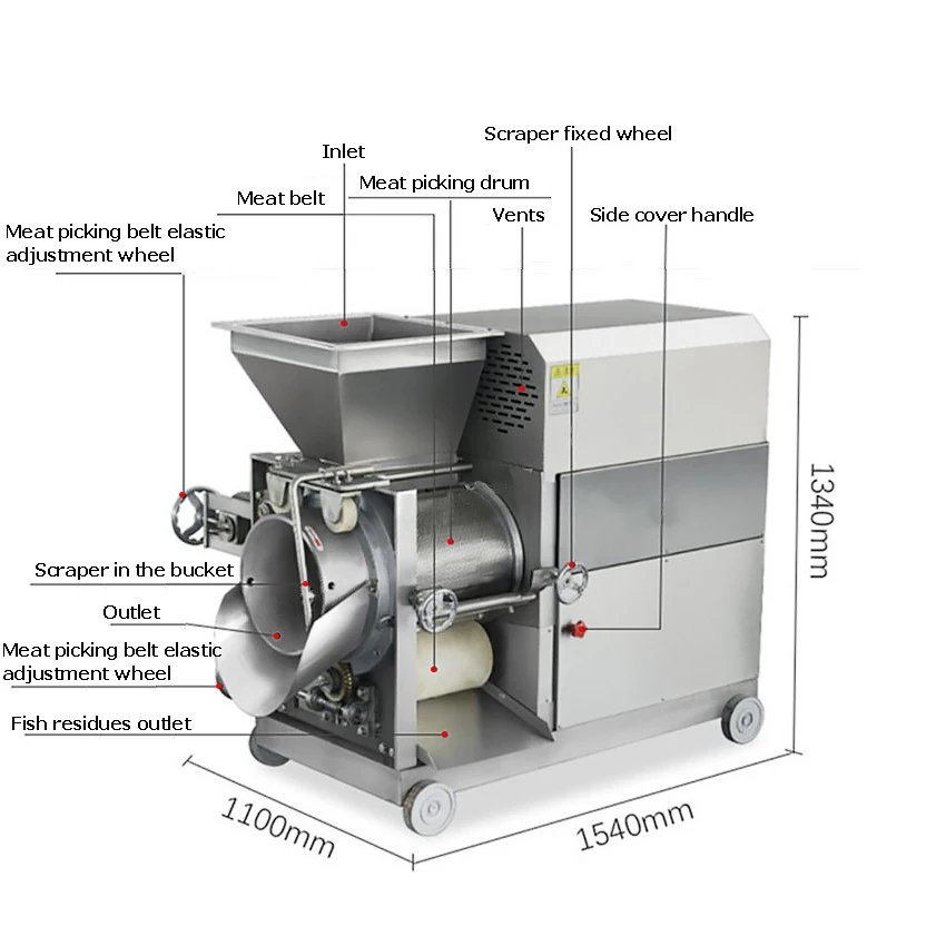 Automatic Meat And Fish Bone Separator Machine Fish Scale Machine Meat