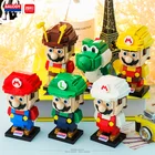 Micro Legoing 3D Figure Mario For Children DIY Assembly Mini Building Bricks Blocks Toy