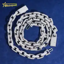 Iced Out 925 Silver 10mm VVS Moissanite Cuban Link Chain Pass Diamond Tester Hip Hop Jewelry Men Custom Cuban Link