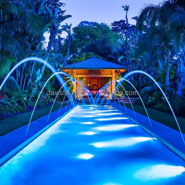 Garden Beam Wave Jumping Fountain DMX512 LED Light Musical Dancing Flowing Laminar Jet Water Fountain