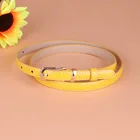 Leather Belt Fashion Decorative Candy Color Prong Buckle Slender Leather Dress Belt For Girls Women Ladies