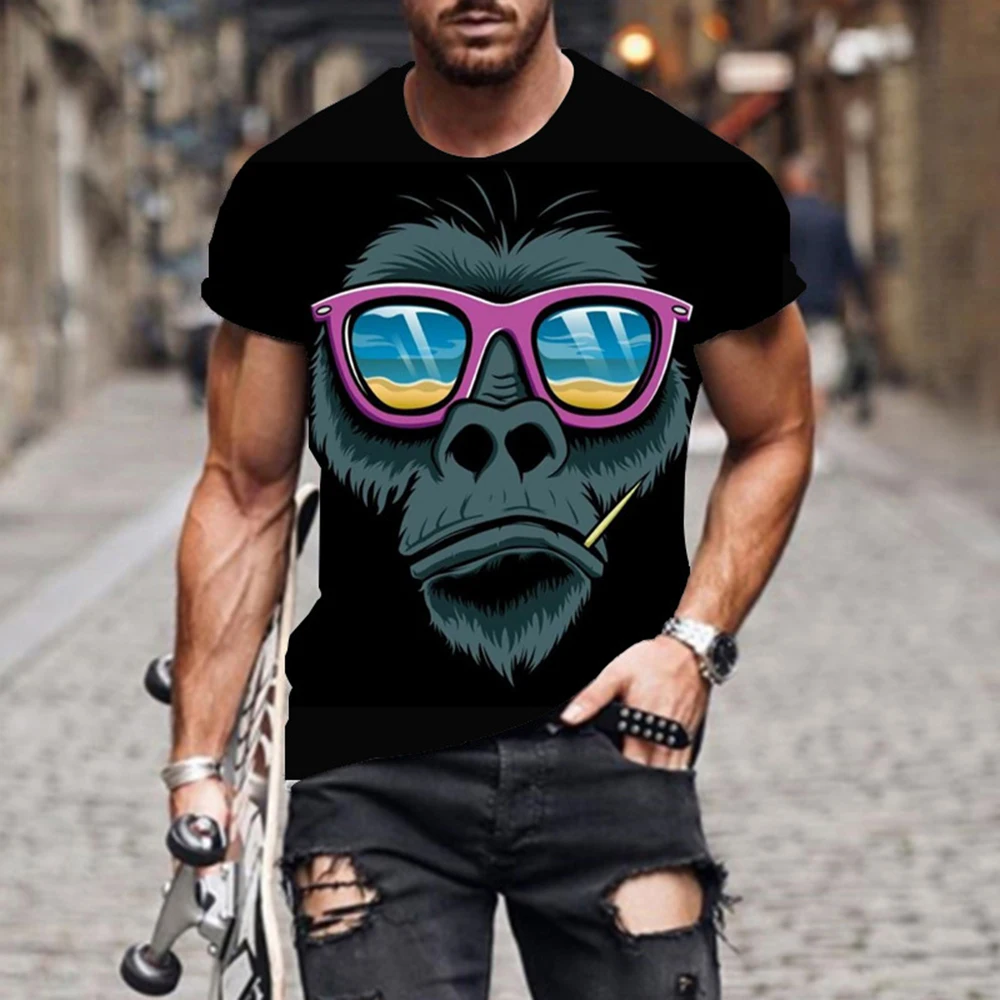 Customized T-shirt Tiger Animal Lion Print 3D T-shirt Men's Short Sleeve Tops Oversized Tees Shirt Men Design Clothes