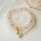 Jade Jade Pink Crystal Gold-Plated Beaded Bracelet Cute Little Hanfu Jade Pendant Bracelet