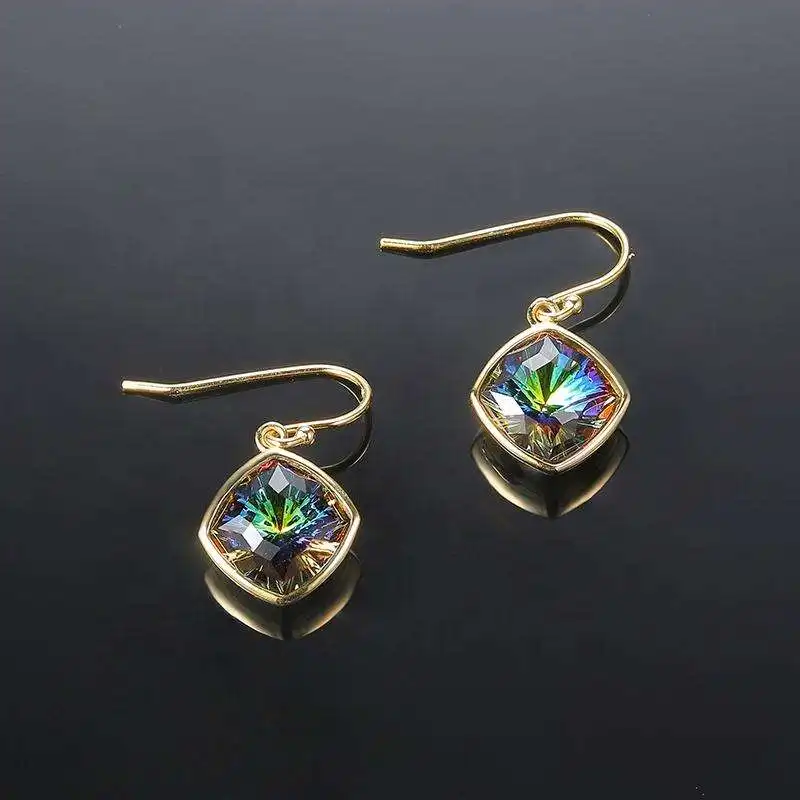 CDE E1959-S Fashion Jewelry Copper Alloy Earrings Wholesale Crystal 14K Gold Plated Earring Women Drop Earrings