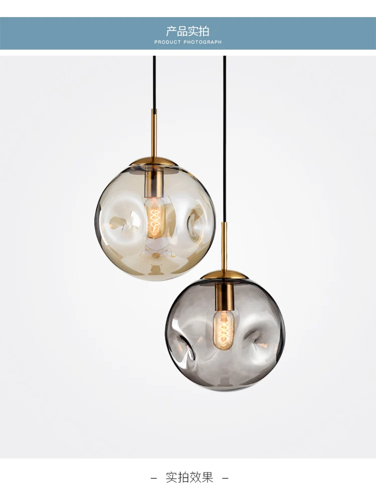 Modern Commercial Ceiling Dome Pendant Light Glass Small Modern Chandelier Lamp