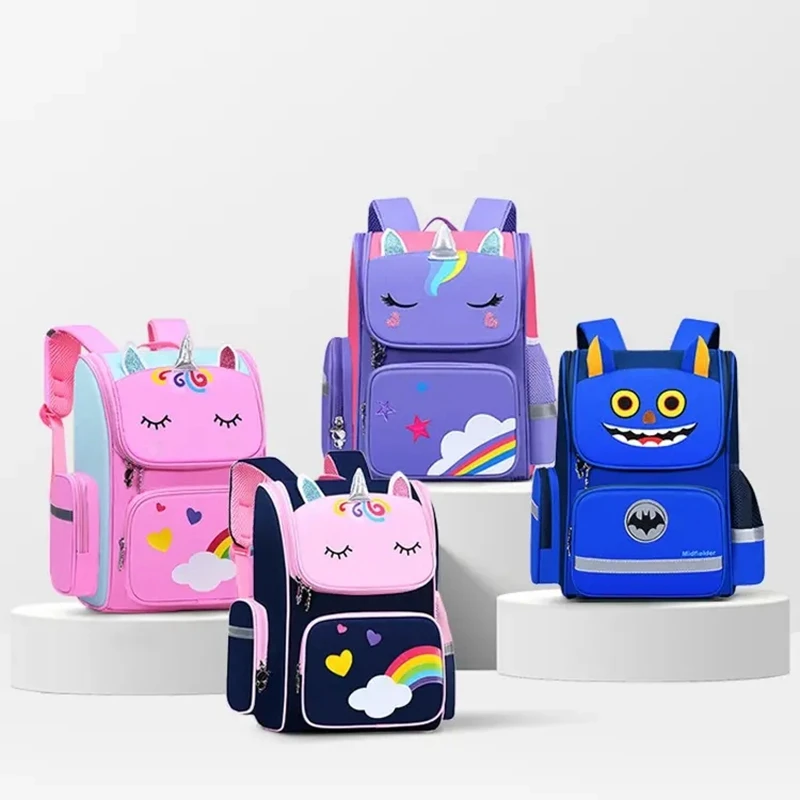 Amiqi MG-L3001Custom Logo Lovely Kindergarten Coloring Bagpack Unicorn Student Children Girls Cute Boys Fashion School Kids Bags