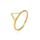 Rings 14k EManco Wholesale Dainty Triangle Design Rings For Women Stainless Steel 14K Gold Plated Jewelry