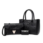 Fashion Handbag 2021 New Fashion Crocodile Pattern Single-shoulder Mother Bag Large-capacity 3 Pieces Handbag Women
