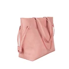 Pink Large Capacity Leather Handbag Wholesale Women Personalized Zipper Quilted Pink Leather Tote Bag