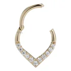 14k Ring Piercing Ring 14k Solid Yellow Gold Septum Clicker Hinged Segment Ring Nose Piercing Jewelry