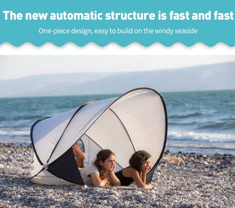 Portable Lightweight Beach Tent with UV Protection Easy Setup Steel Frame Sun Shelter for Outdoor Camping supplier
